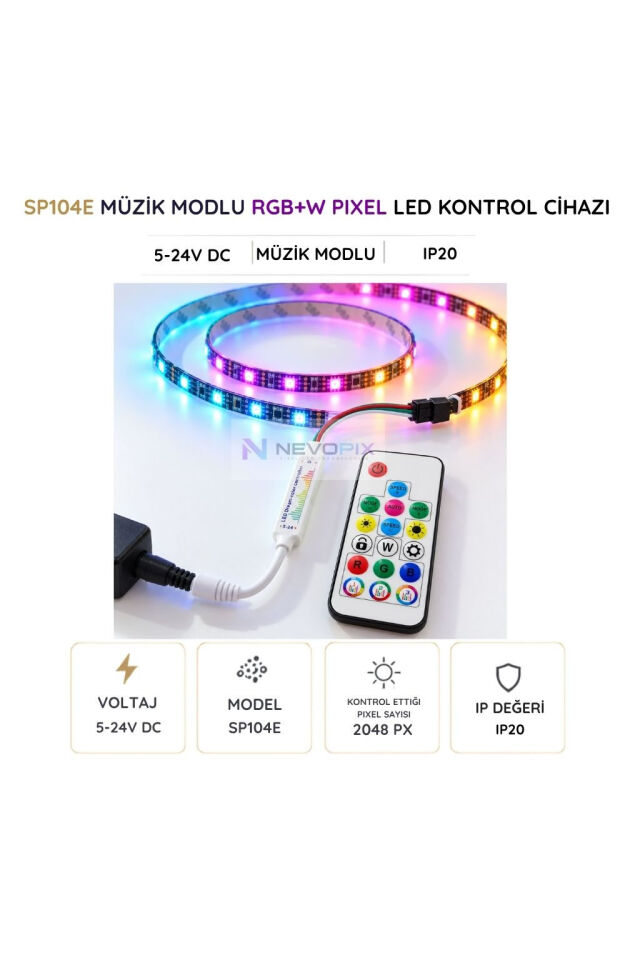 5–24V RF Kumandalı Pixel LED Kontrol Cihazı – 17 Tuş, 358 Efekt, Müzik Modlu