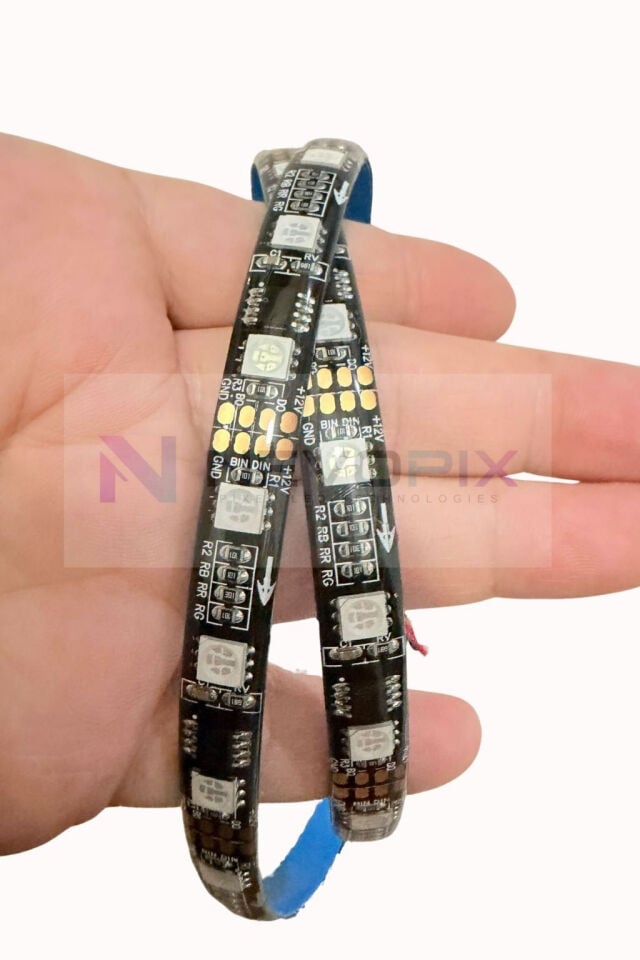 12V TM1934 RGB Pixel Şerit LED – 60 LED/m, 5050 SMD, IP65 5 Metre