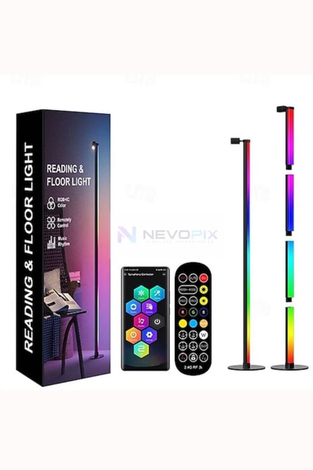 RGB+Gün Işığı AKıllı LED Lambader ile Renkli Ambiyans ve Okuma Işığı