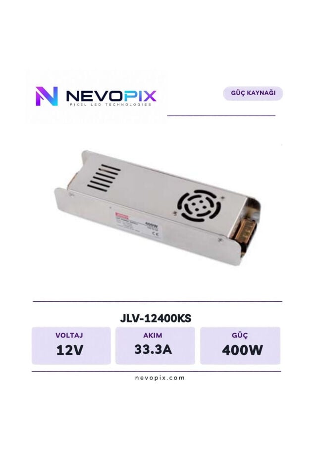 Jinbo 12V 33.3A 400W İç Mekan LED Adaptörü / Nevopix
