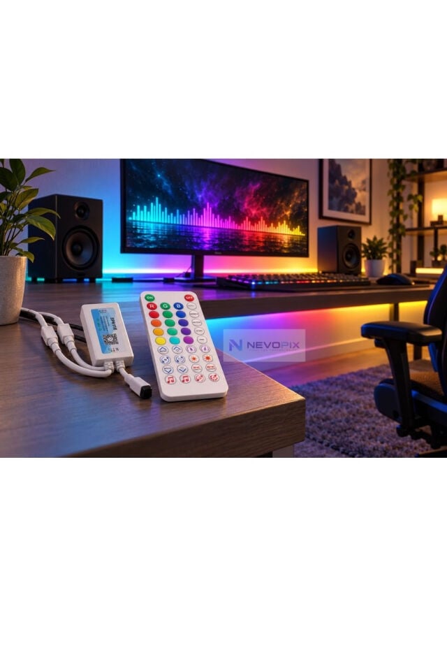 SP611E 5–24V 600 Pixel RGB Pixel LED Kontrol Cihazı Tek Çıkış – Bluetooth, Müzik Senkronizasyonlu ve IR Kumandalı