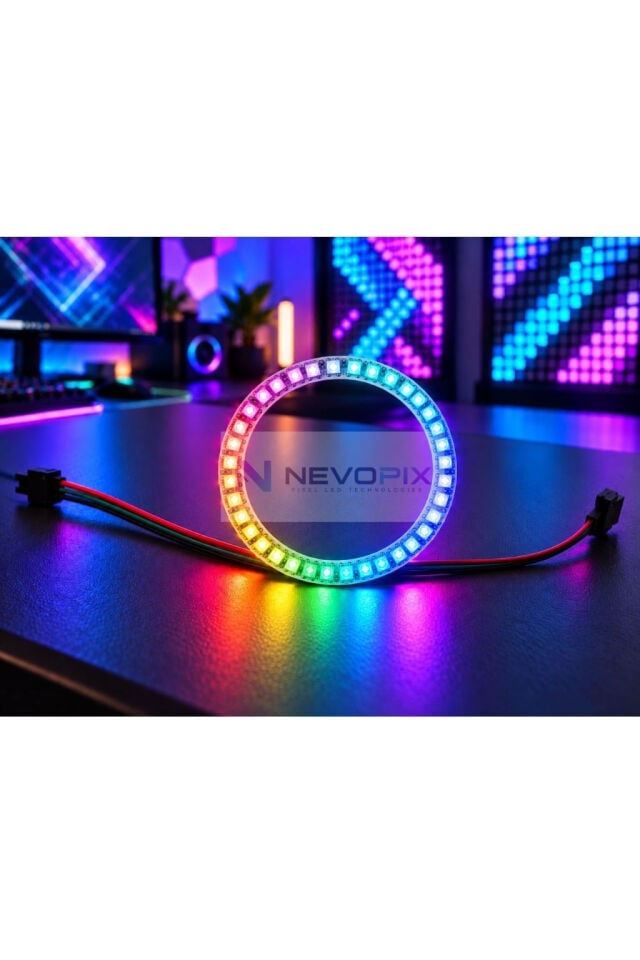 5V WS2812B 35 LED’li RGB Adreslenebilir Pixel LED Halka