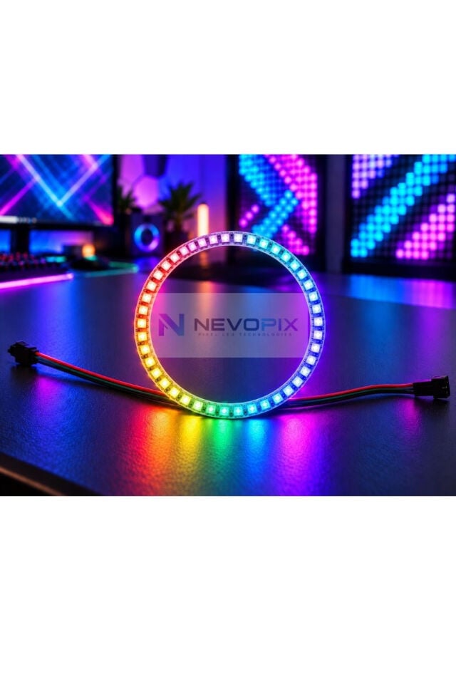 5V WS2812B 45 LED’li RGB Adreslenebilir Pixel LED Halka