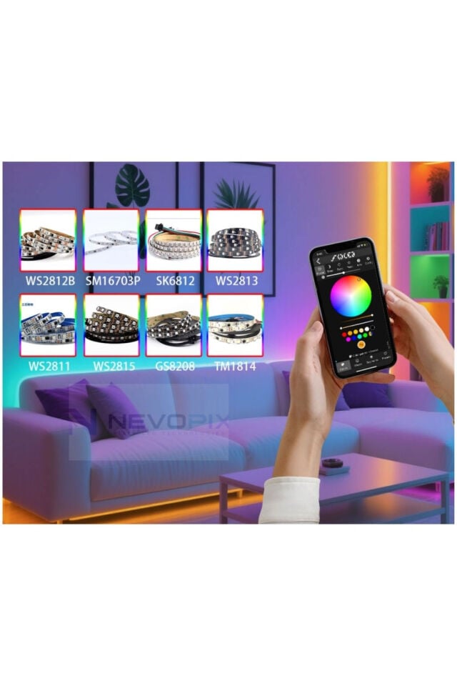 ESP32 WLED 4 Çıkışlı Wi-Fi Pixel LED Kontrol Cihazı – Mikrofonlu, 5-24V, 15A