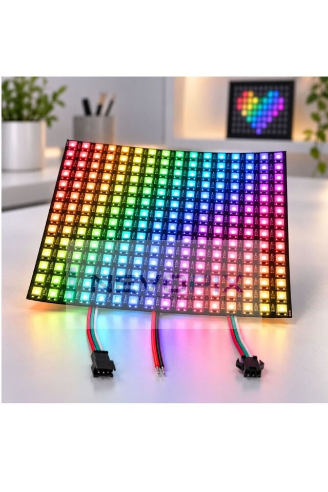 WS2812B 16x16 Esnek RGB Matrix LED Panel – 5V 64 Piksel
