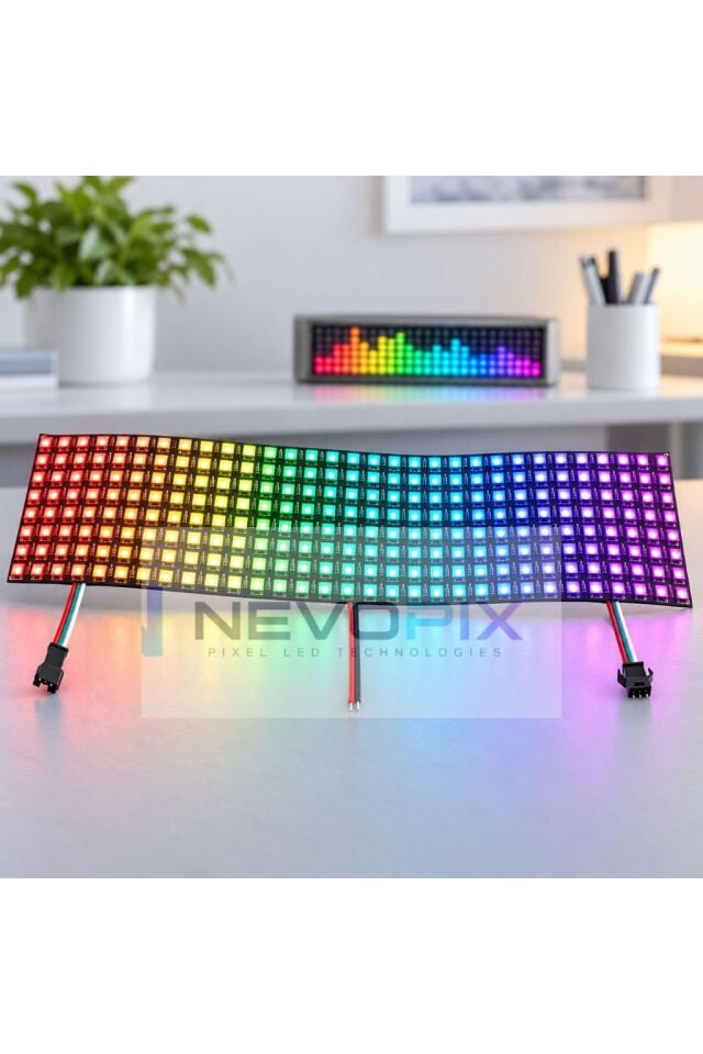 WS2812B 8x32 Esnek RGB Matrix LED Panel – 5V 256 Piksel