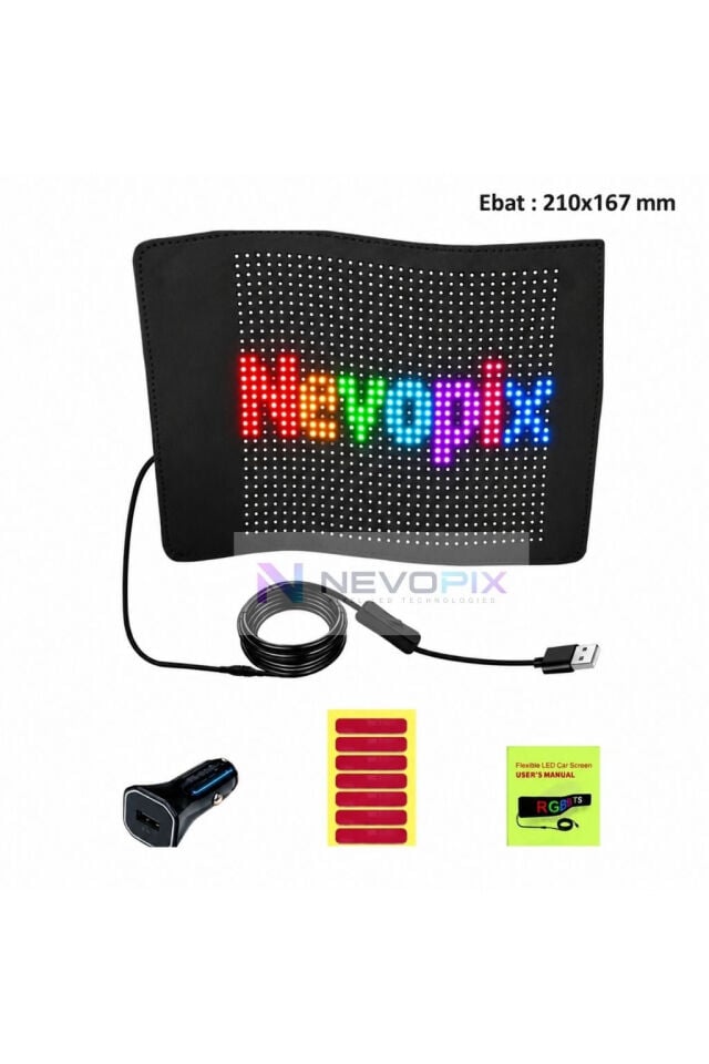 S3232 Bluetooth Telefon Kontrollü Esnek RGB Matrix LED Ekran – 5V, 210×167 mm